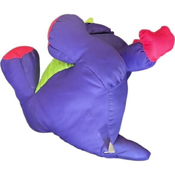 Stuffins Triceratops Dinosaur Neon Purple Green Pink Vintage Parachute 14" - Picture 6 of 6